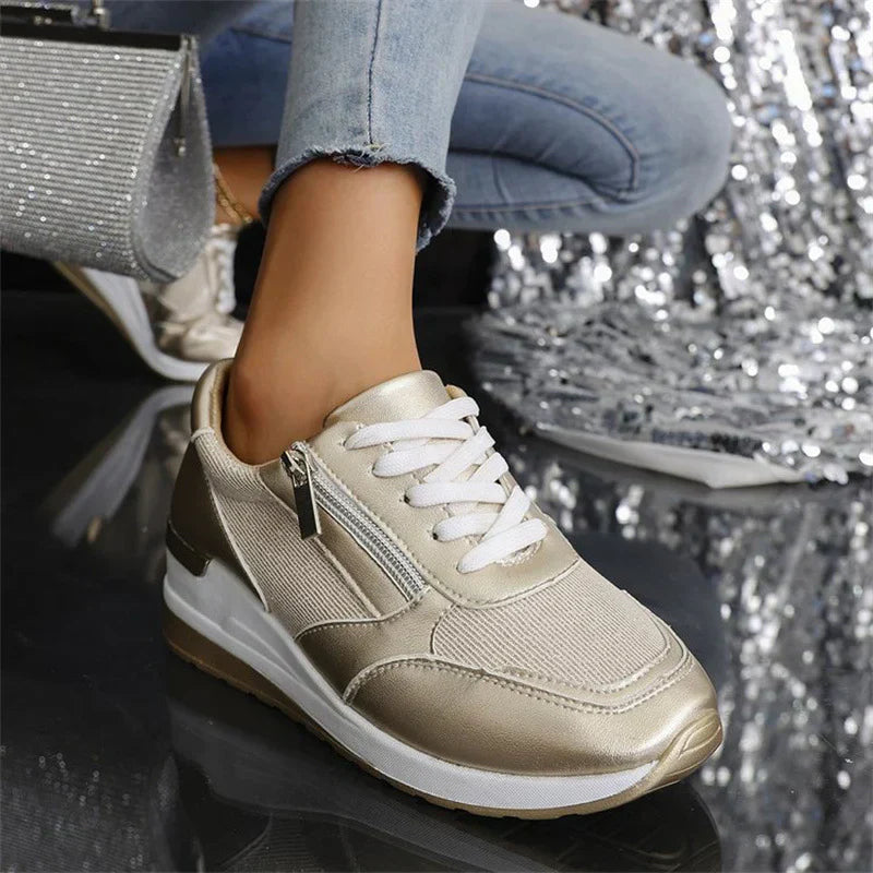 ZAMIRA - baskets orthopédiques à lacets et fermeture éclair latérale