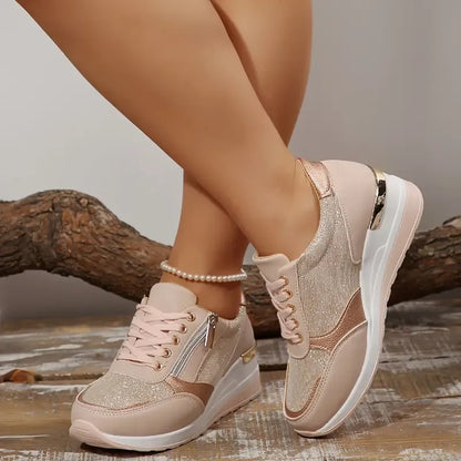 ZAMIRA - baskets orthopédiques à lacets et fermeture éclair latérale