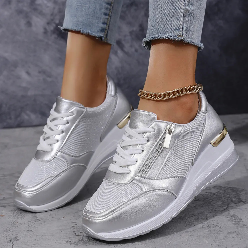 ZAMIRA - baskets orthopédiques à lacets et fermeture éclair latérale