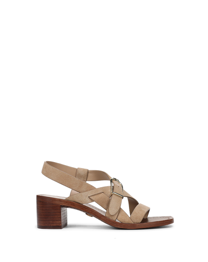 Etta Suede Mid-Heel Sandal