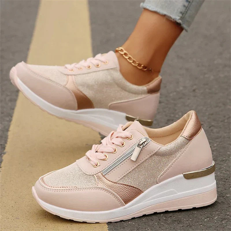 ZAMIRA - baskets orthopédiques à lacets et fermeture éclair latérale